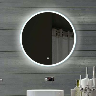 Round Lit Bathroom Mirror